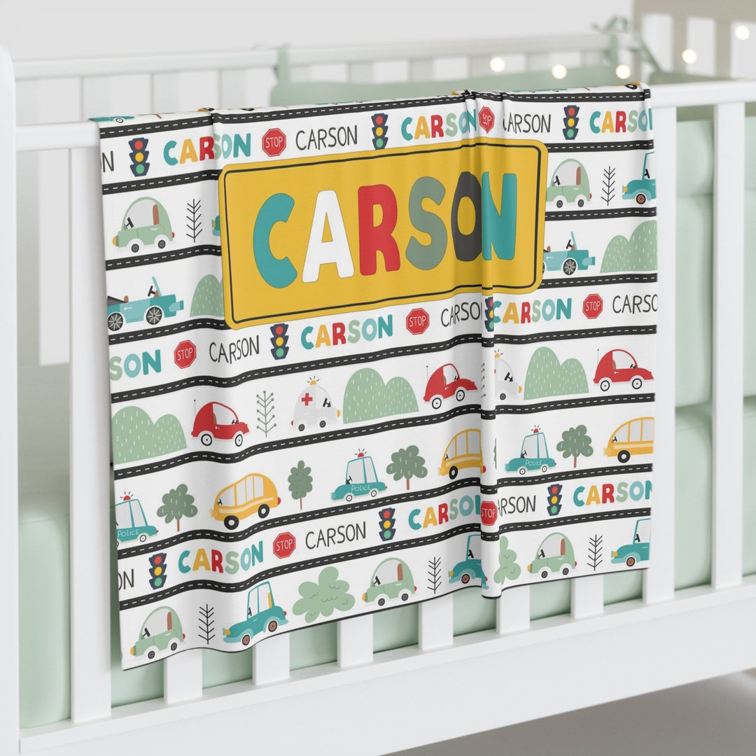 Cars Baby Blanket Personalized Baby Blanket Baby Boy Etsy