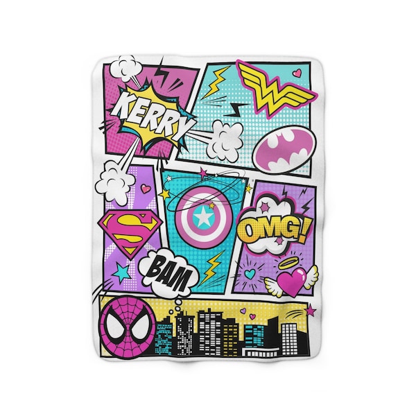 Superhero Blanket - Superhero Girls gift - Superhero Birthday Party Gift - Unique Baby Girl Gift - Superhero gift for girls - Batgirl