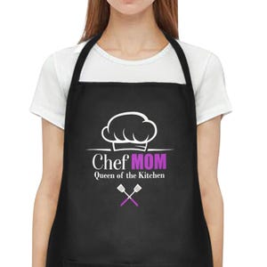 Personalized Chef Apron, Woman&#39;s Chef Apron, Gift for Chef, Custom Kitchen Apron for Mom, Grandma, Women, Custom Apron for Woman or Man