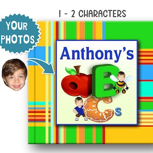 Cadeau bébé | Livre personnalisé avec photo d'enfant, sur mesure pour 1 ou 2 enfants | Livre de contes ABC | Cadeaux personnalisés pour 1er anniversaire, cadeaux pour tout-petits