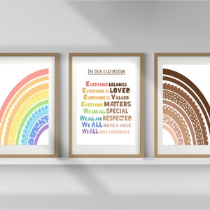 Inclusive Classroom Art and diversity art posters, Diversity Wall Art Prints, Inclusive Posters for Kids - school posters- PHYSICAL PRINTS