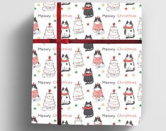 Cats Gift Wrap - Cat Wrapping Paper Rolls - Kitty Cat Wrap Paper - Gift for Cat lovers - Cat owner gifts - Cat Mom gifts, Cat Christmas