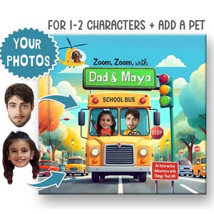 Personalized Book with child&#39;s photo and name - Cars Adventure Story book with photos & names - Books for best friends, siblings or brothers