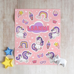 Personalized blanket for baby girls, Pink or Purple Blanket - Custom Girls Blanket - Fleece Throw Blanket, Unicorn Blanket, Rainbow blanket