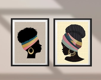 Black Woman Wall Art - Strong Black Female Art Prints - Black Girl Art for office, bedroom, home - Physical prints or digital downloads