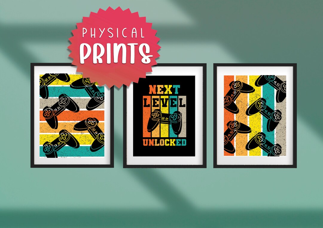 Gaming Room Wall Art Games Room Decor, Gaming Wall Decor Set of 3