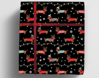 Cadeaupapier teckel - inpakpapier hond - inpakpapier teckel - cadeau Doxie Lovers - inpakpapier hond, cadeauverpakking worst, cadeau Doxie-eigenaar