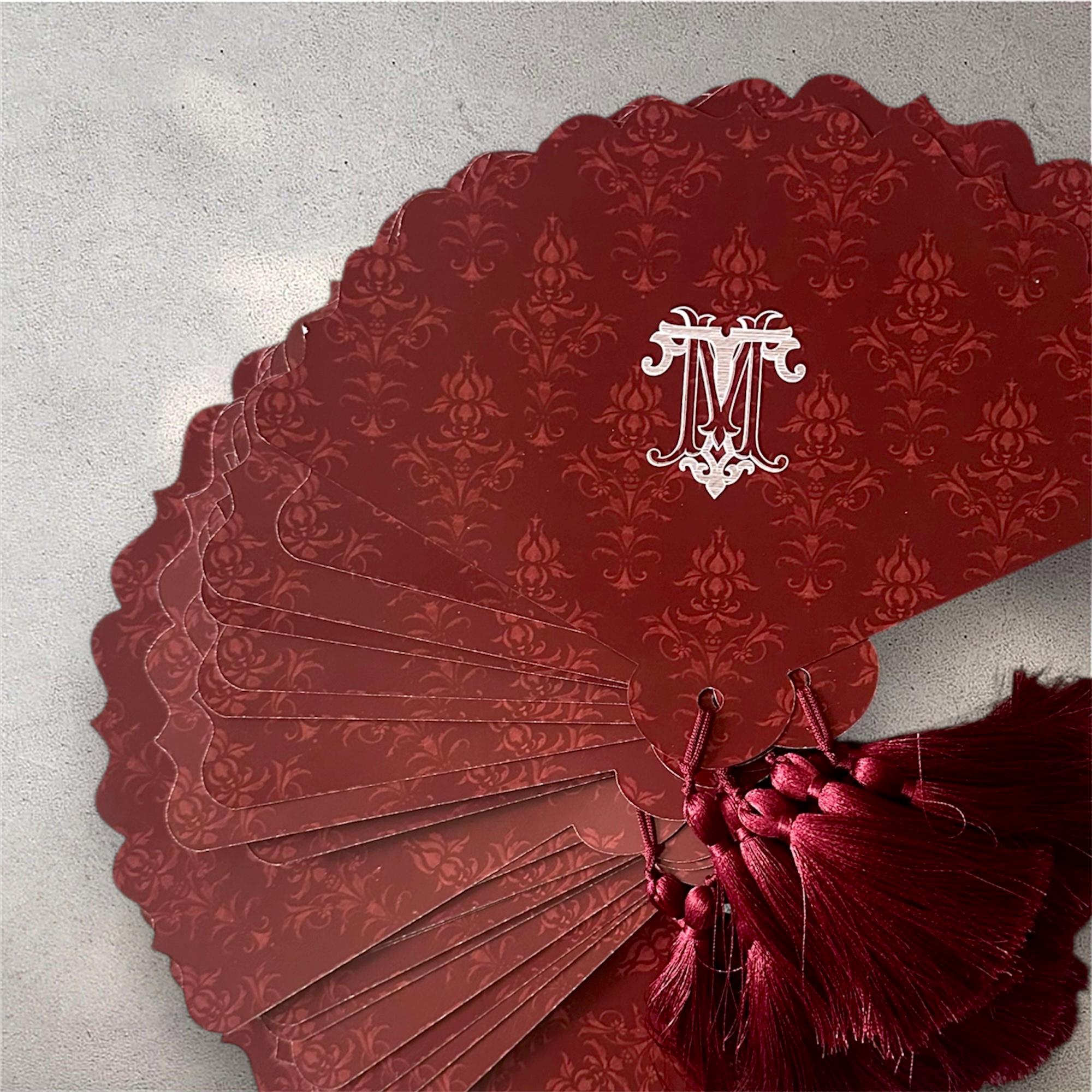Paper Fan Invitation Card with Tassel