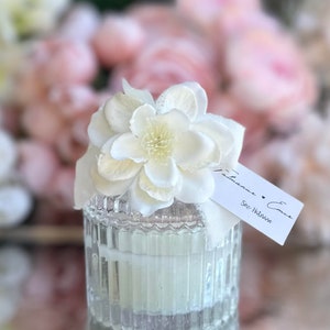 Flower detailed Candle Favor,Luxury Wedding Candle Favors, Candle gift for Guests, Personilized Wedding Favors, Wedding favor