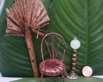 Glow in the Dark Fairy Garden Orb / Tiki / Mini chair / Beaded Garden Stake / Terrarium / Dish Garden / Houseplant Accent / Whimsical / Tiny Gazing Ball