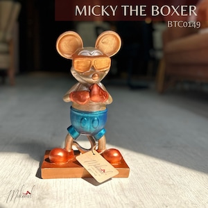 Topolino il pugile (12,0 pollici, statua di Topolino, scultura decorativa di boxe, arte elegante) Mukemel Designs - BTC0149