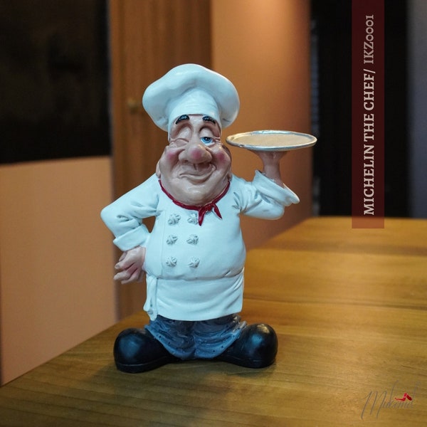 Michelin 3-Star chef (7.88 inch, decoration, restaurant, statue , trinket, handmade, craft, kitchen, home, gift ) Mukemel Designs - IKZ0001