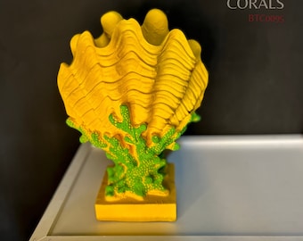 Corais amarelos (11,82 in, concha de ostra em um coral do mar trazido das profundezas do oceano pacífico) Mukemel Designs -BTC0095