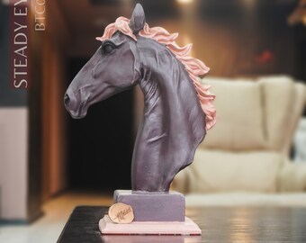 Olhos firmes (14,25 polegadas, design exclusivo, decoração de casa, cavalo artesanal, escultura de estresse) Mukemel Designs - BTC0120