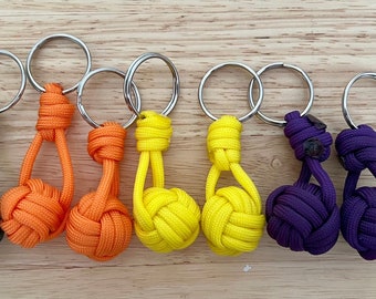 King Kord Snake Knot Monkey Fist Paracord Keychain Zipper Pull Small Gift Christmas Stocking Stuffers