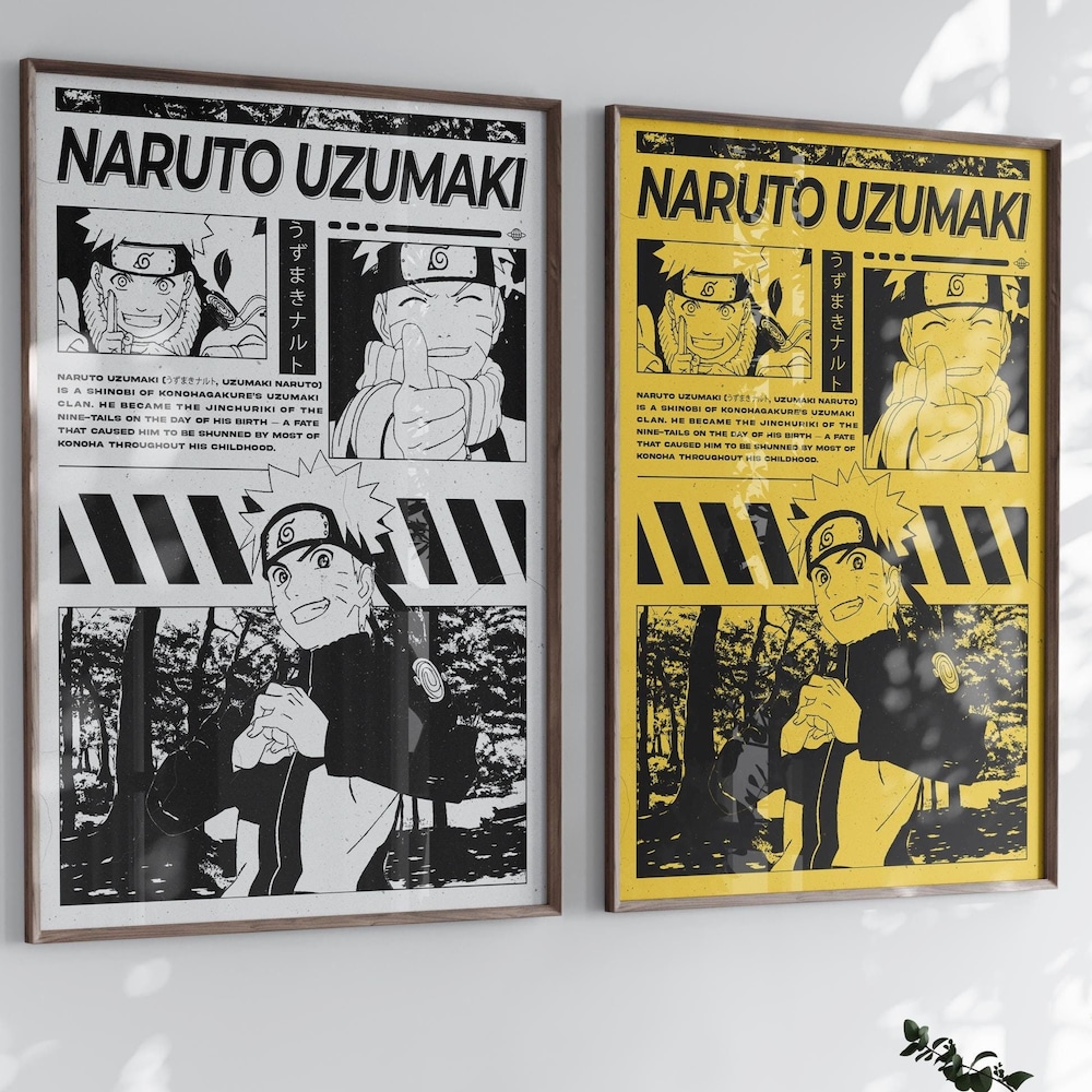 Anime Room Posters Naruto Uzumaki Poster - Naruto Fan Art -Anime Wall Art - Manga Poster - Anime Wall Art For Naruto Fans - Anime Lovers -All Color Variations Anime Gift Unisex Style Peckshirt
