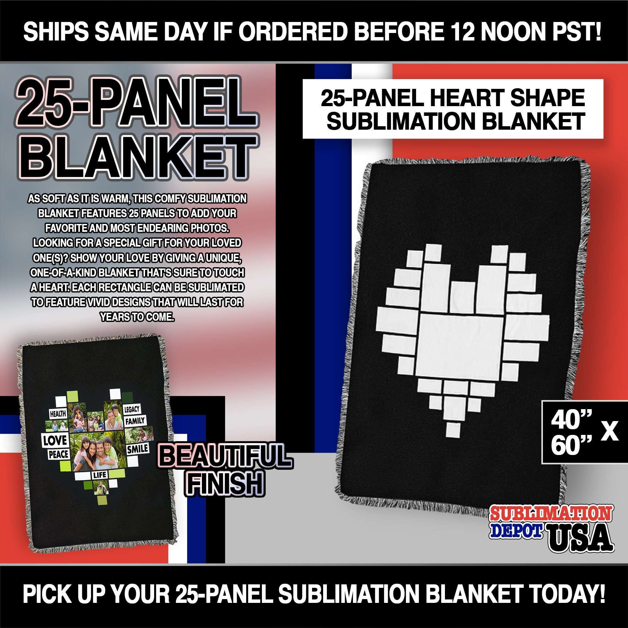 2 Pack Sublimation Sublimation Blanket Blanks Parts 40 Inch X 60 Inch Throw  Blankets For Heat