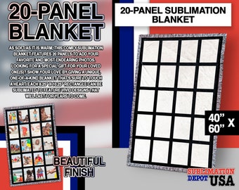 20-Panel Blank Sublimation Plush Velvet Blanket with Soft Edge Frills, DIY Velvet Blanket, Soft Sublimation Blanket