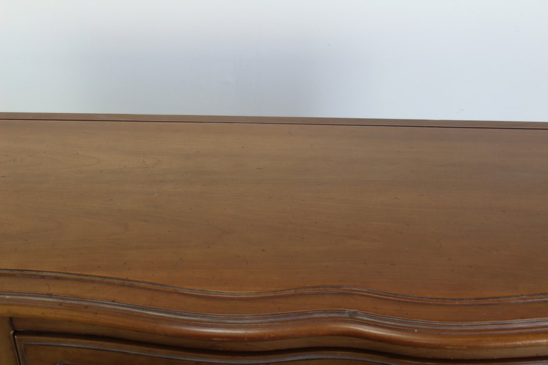 Vintage French Style Walnut Dresser of Six Drawers Etsy