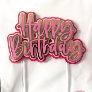 Cake Topper Geburtstag, Pink alles Gute zum Geburtstag, Partydekoration, Geburtstag für Freund