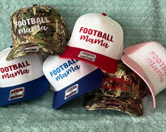 Embroidered Football Mama Trucker Hat | Snapback, Made in USA | Football Season