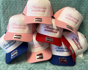 American Sweetheart Embroidered Trucker Hat | Patriotic Gift