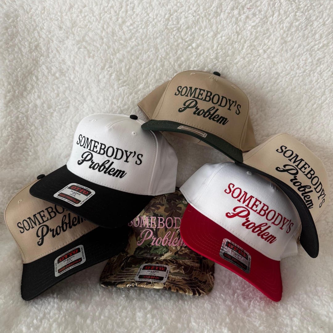 Trucker Hat: SOMEBODY'S PROBLEM 3D Embroidery Snapback, Country Concert ...