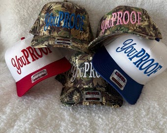 Trucker hat, YOU PROOF 3D Embroidery Snapback Hat: Vintage Cowboy, Morgan Wallen song