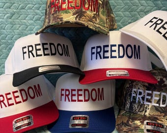 Embroidered Freedom Trucker Hat | Patriotic Snapback | Charlie Kirk