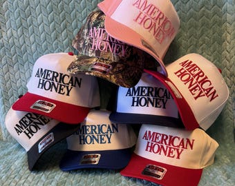 American Honey | embroidered snapback hat | patriotic style | MAGA | MAHA | girl hat | girlfriend gift