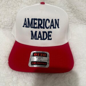 American Made | Embroidered Trucker Hat | Patriotic Snapback | Camo | MAGA | MAHA | custom embroidery Red / Navy