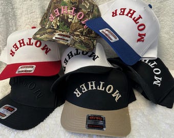 Trucker hat, MOTHER upside down 3D Embroidered Snapback Hat: Vintage Cowgirl Style