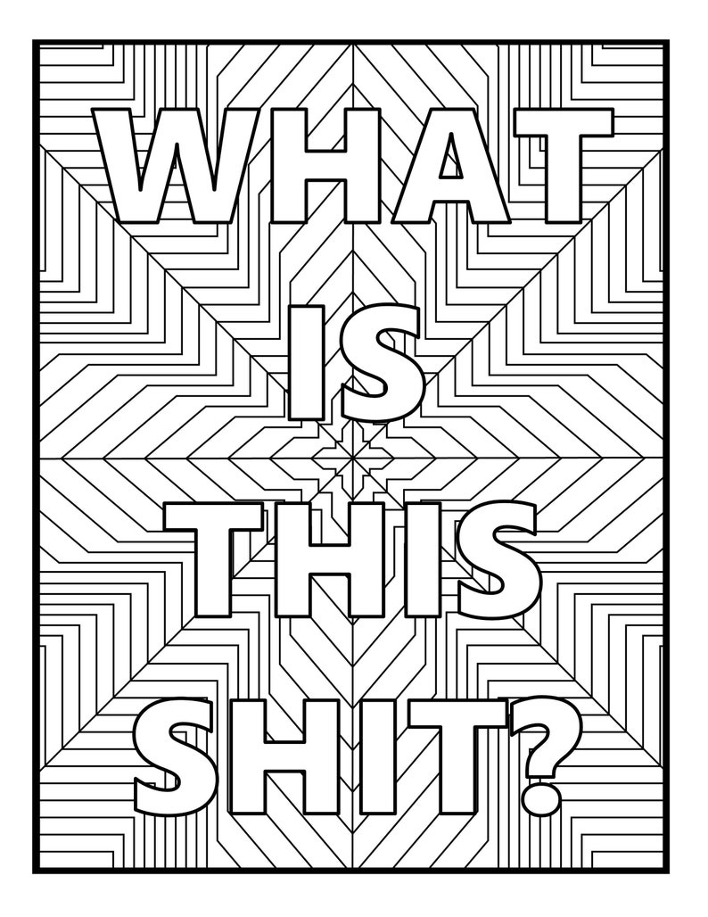 NSFW Swear Word Geometric Coloring Pages for Adults PDF | Etsy Hong Kong