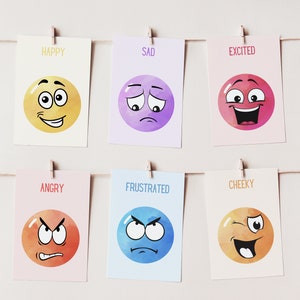 Feelings Flash Cards x 20 | Montessori Learning | Emotions | Feelings Print | Toddler Education | Homeschool | Instant Download | Printable