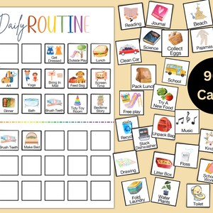 Kinder-Aufgaben chart, druckbare Tagesroutine, Aufgaben chart, Morgens und Abends Checkliste, Tägliche Aufgabenliste, Homeschool Planer