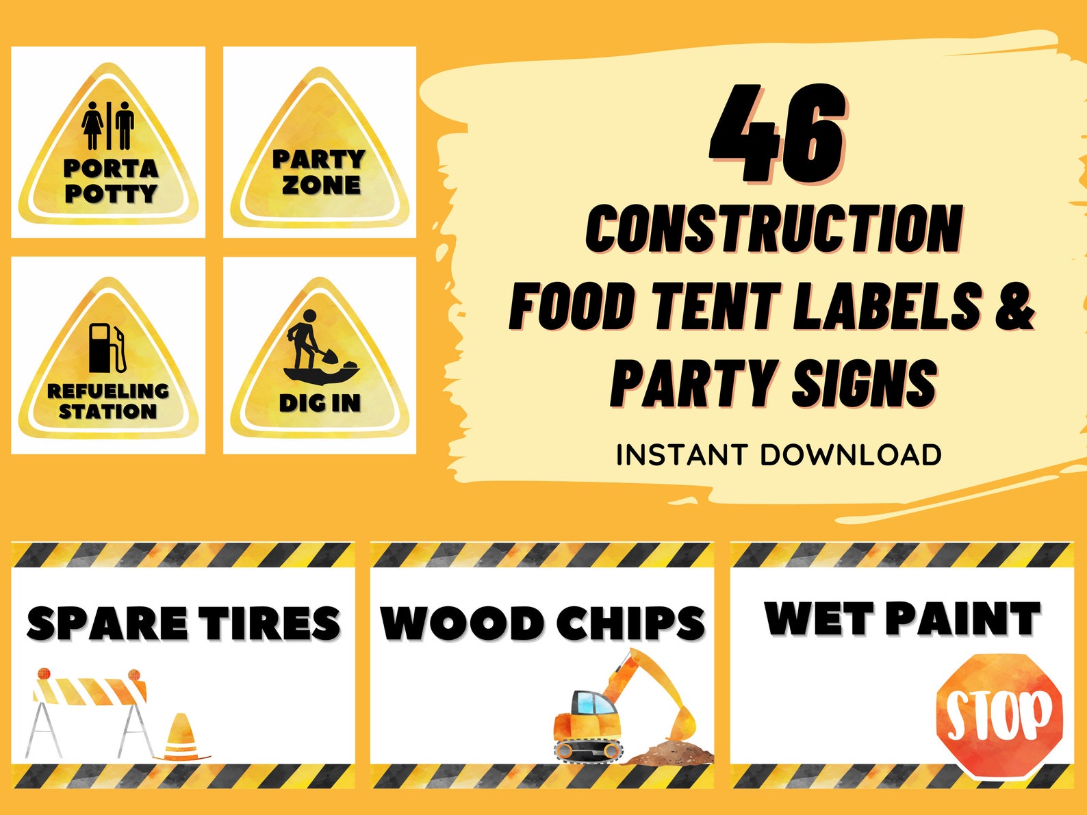 Instant Download | Construction Party Printable | Construction Birthday ...
