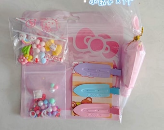 DIY Hair Clip Kit: Whipped Cream, Accessories, 4 Clips