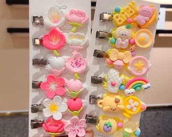 2-Pack  Decode clips/Decode accessories/fake cream accessorise/cute hair clipDIY