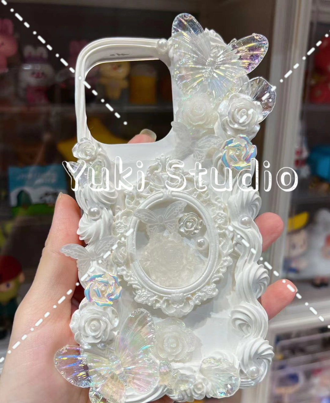 Butterfly Custom Decoden phone case, whipped cream phone case, golden –  fifis_handmade