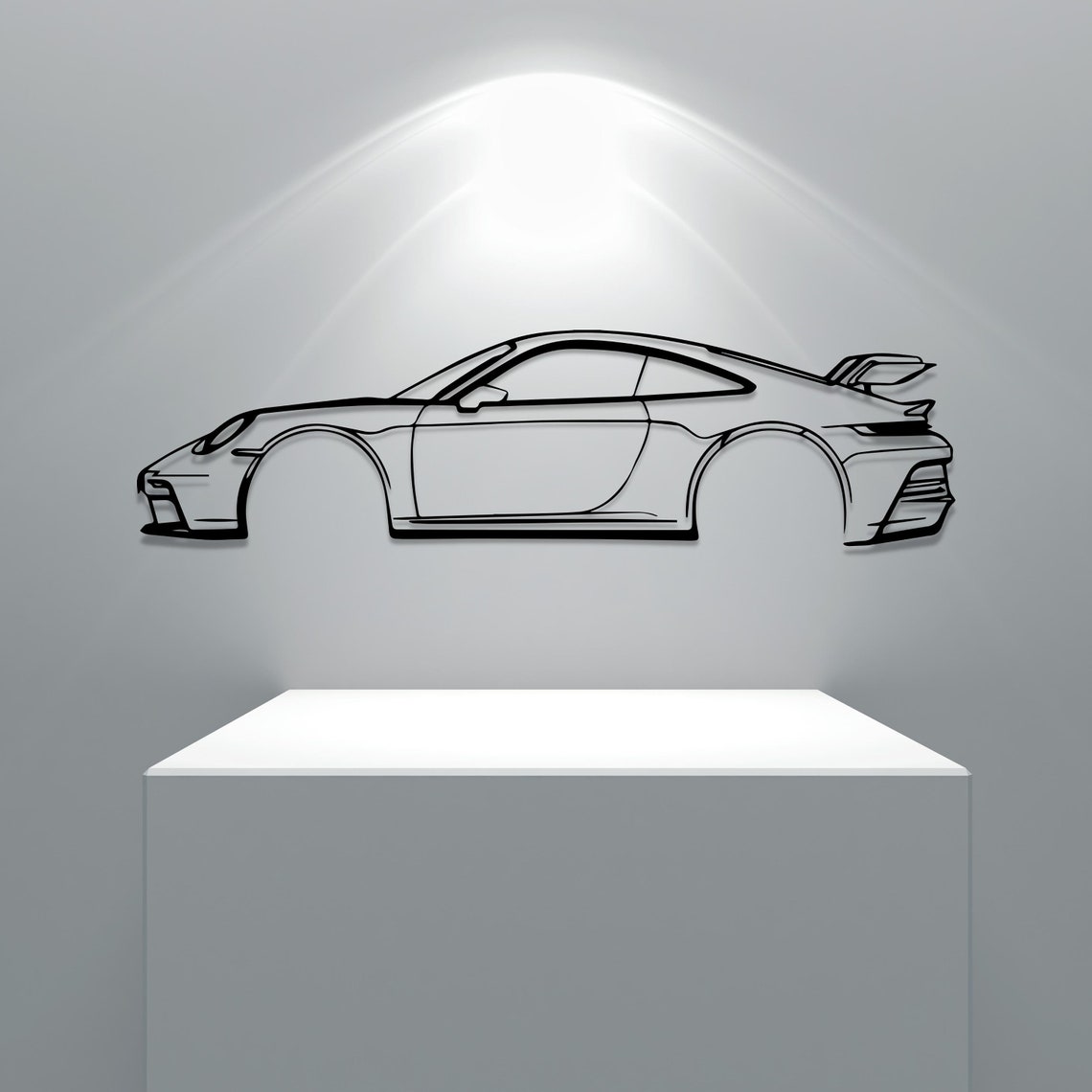 Porsche 911 GT3 Silhouette Metal Wall Art Etsy
