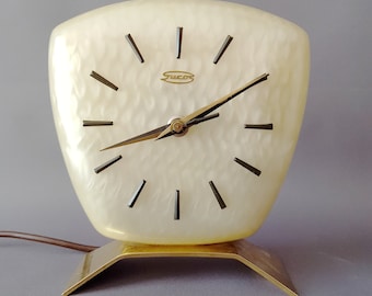 Art Deco illuminated table clock "Suco" Germany 50s