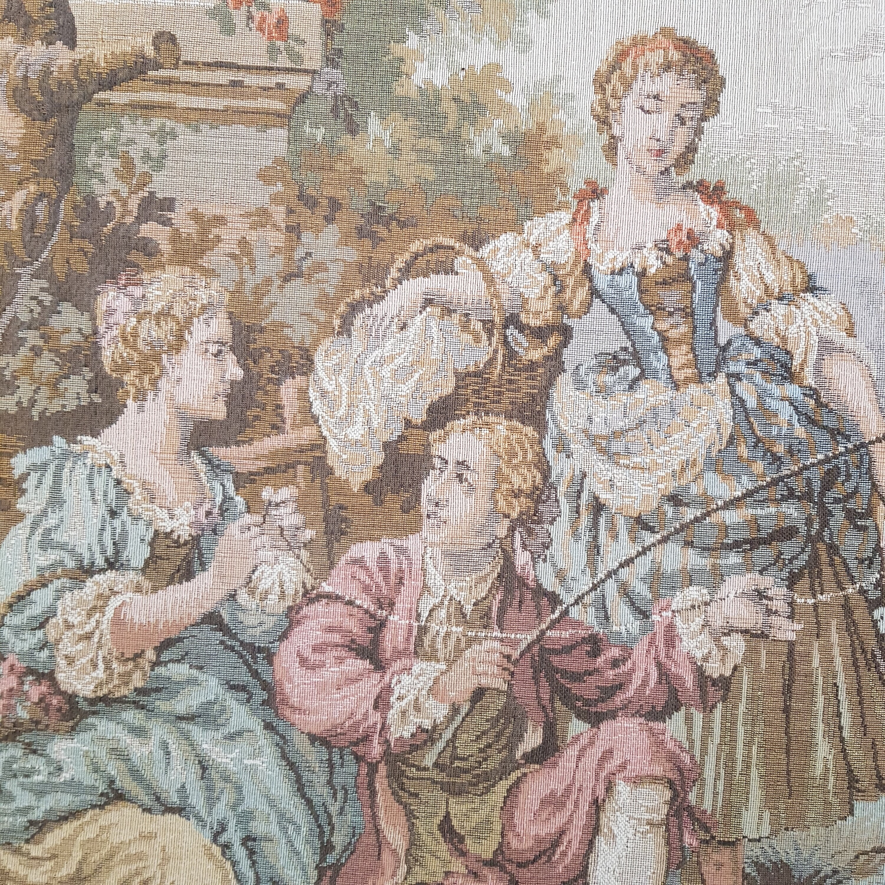 Vintage French Garden Décor Tapestry Goblins Medieval Wall Hanging
