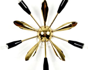 Rare Mid-Century Sputnik, Spider wall or ceiling light, Italy, 1950s