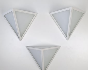 Set of 3 wall lights, model 3884, by Glashütte Limburg, Germany, 1980s