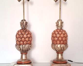 Set of two beautiful Mid-Century Modern pineapple table lamps, Italy 1960s/70s