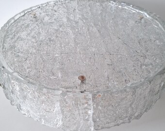 Mid-century ceiling light made of Murano ice glass by Kaiser Leuchten, Germany, 1960s