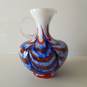 Carlo Moretti vintage opaline glass carafe/jug/vase for Murano Italy 1970s