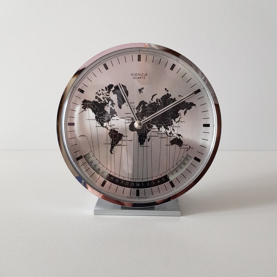 Kienzle Quartz World Time Clock Desk Clock by Heinrich Moller Germany 1970s Etsy Norway