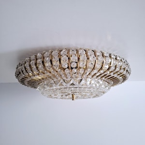 Palwa ceiling or wall light crystal & brass, Germany 60s/70s