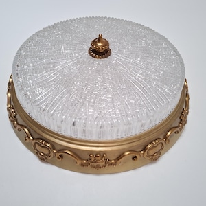 Kaiser Leuchten, ceiling or wall light crystal & brass, Germany 60s